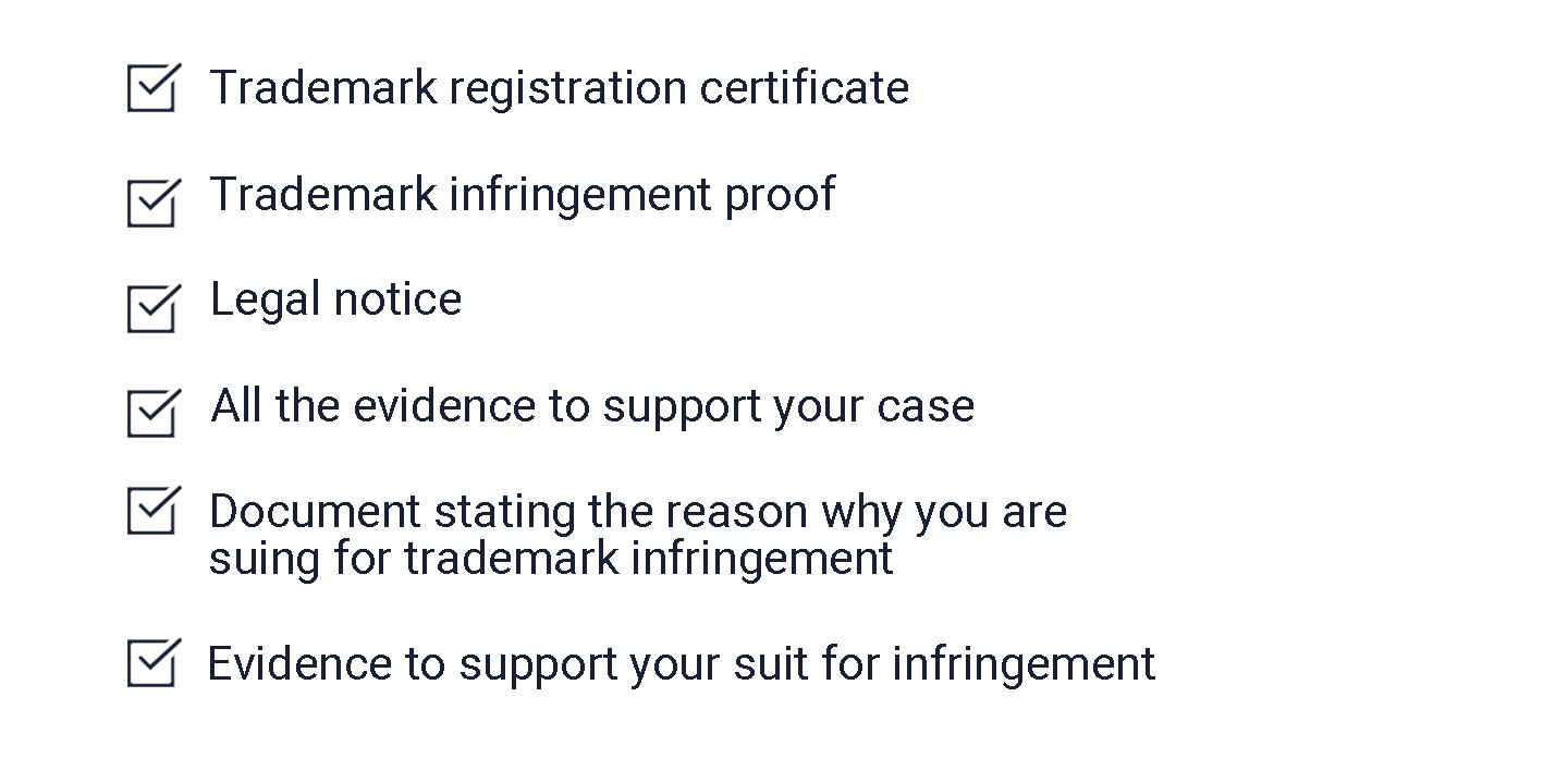 Documents Required for Trademark Infringement